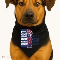 Resist Like Its 1938 Germany Reject Fascists  Project USA-Made Doggie Bandana thumb 1