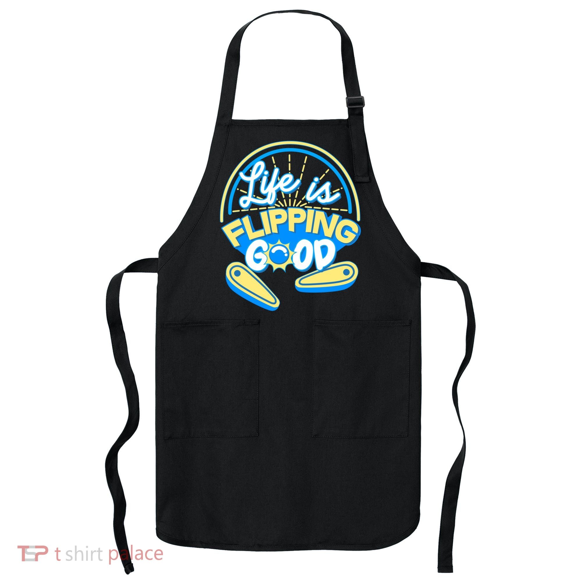 Retro Life Is Flipping Good Pinball Game Fan Apron