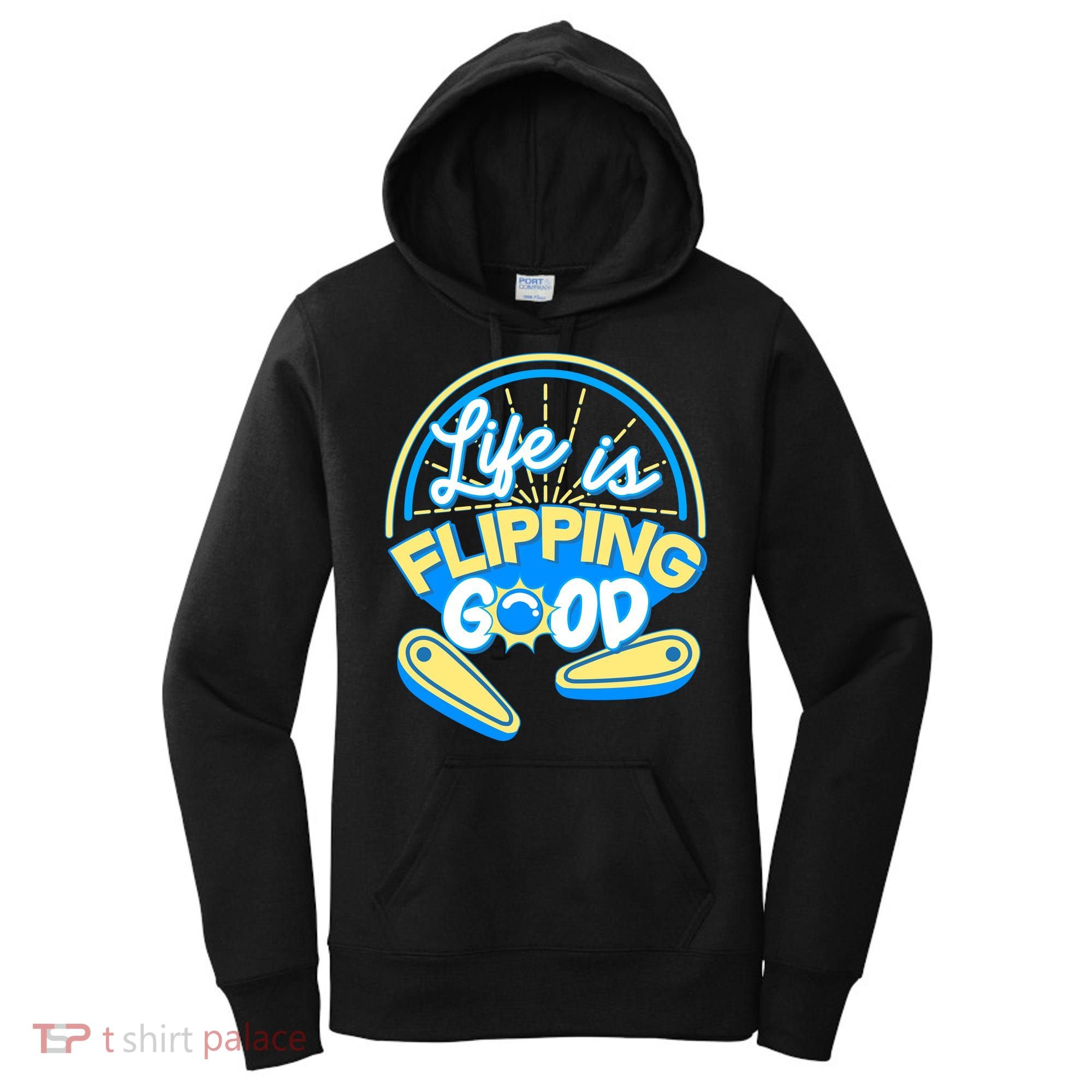 Retro Life Is Flipping Good Pinball Game Fan Women's Hoodie