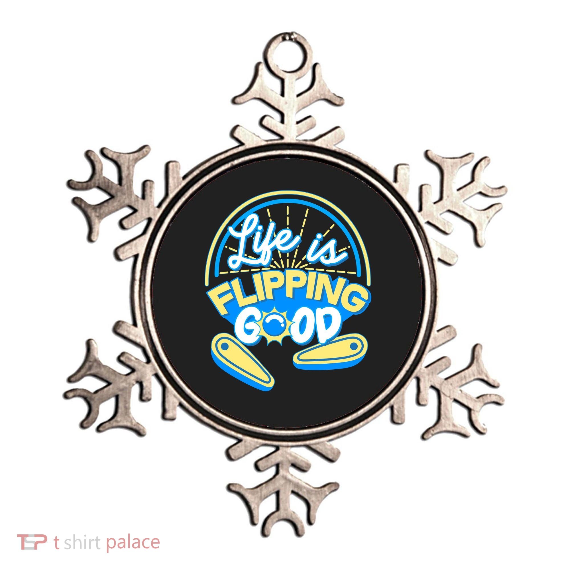 Retro Life Is Flipping Good Pinball Game Fan Ornament