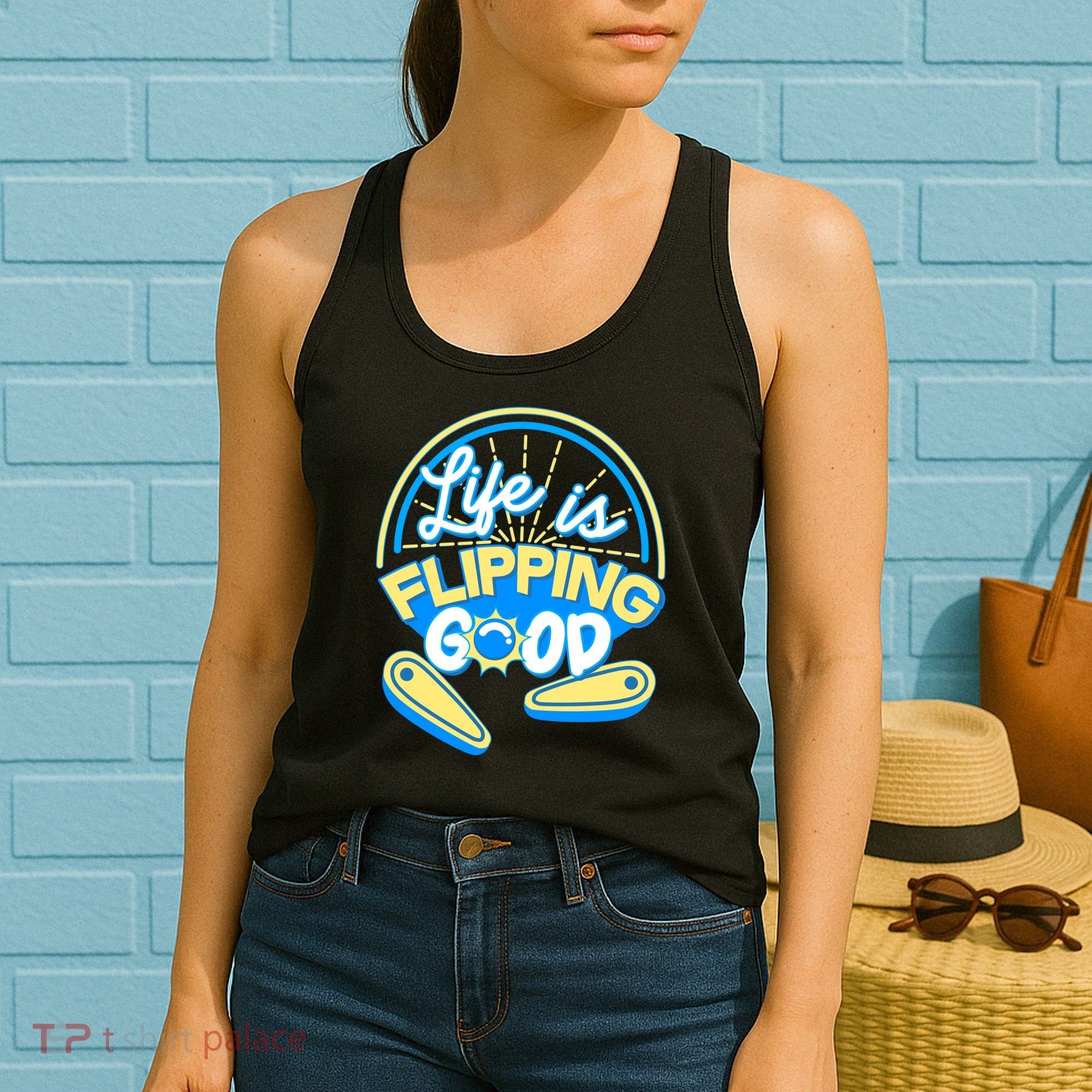 Retro Life Is Flipping Good Pinball Game Fan Women's Tank Top