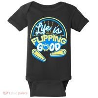 Retro Life Is Flipping Good Pinball Game Fan Baby Bodysuit thumb 0