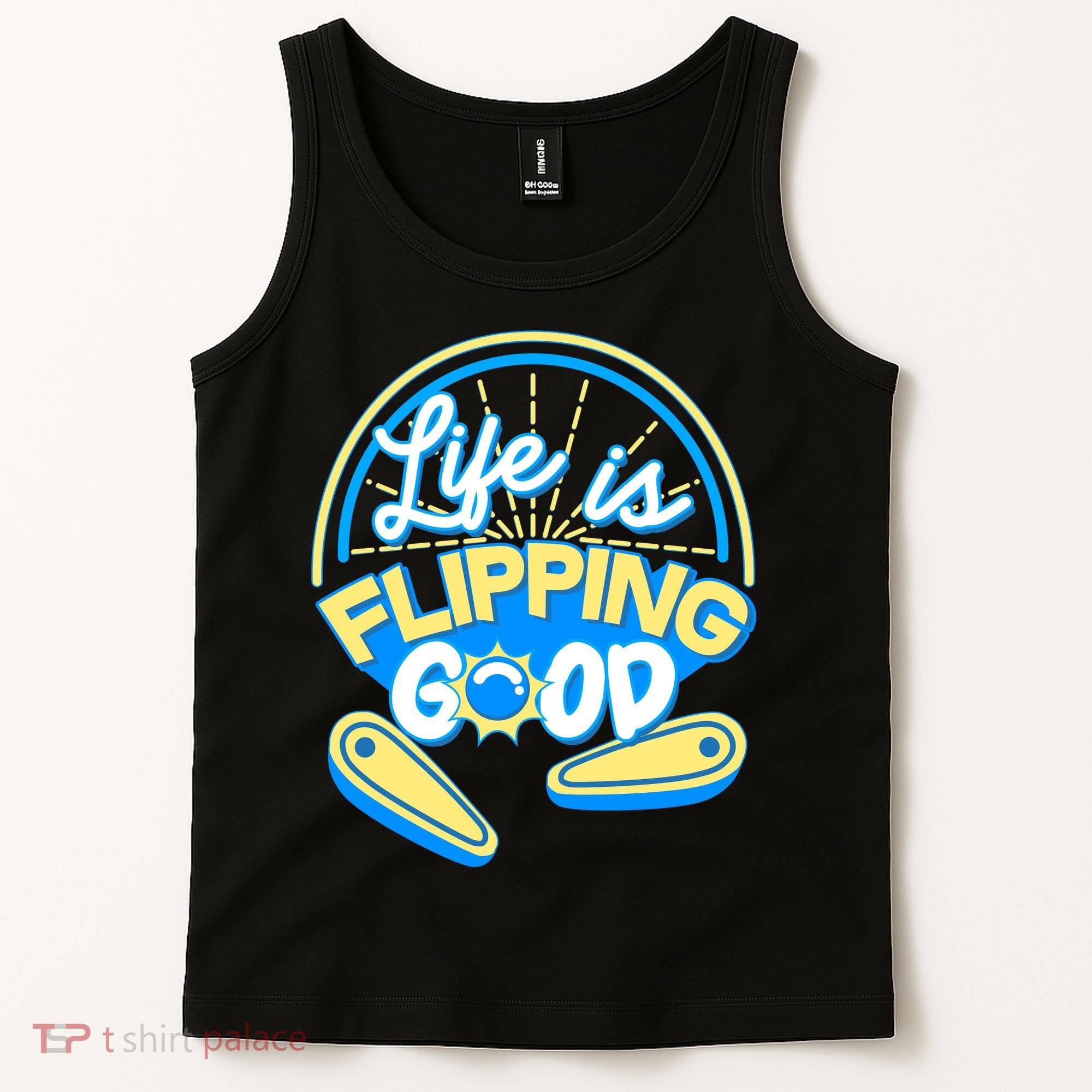 Retro Life Is Flipping Good Pinball Game Fan Tank Top
