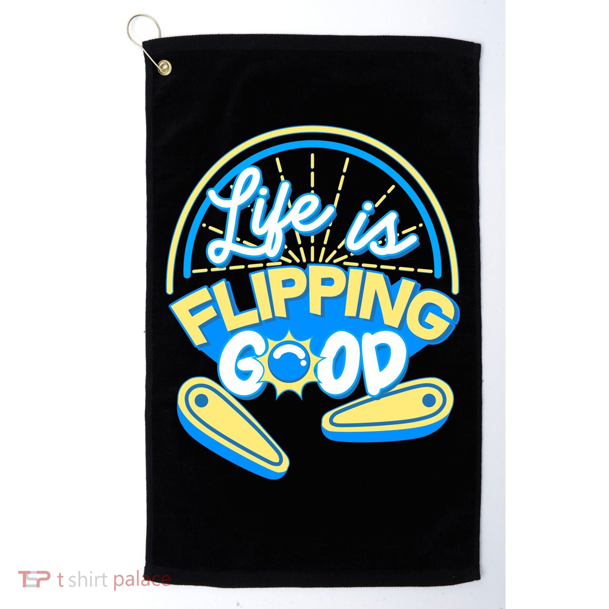 Retro Life Is Flipping Good Pinball Game Fan Golf Towel