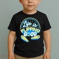 Retro Life Is Flipping Good Pinball Game Fan Toddler T-Shirt thumb 2