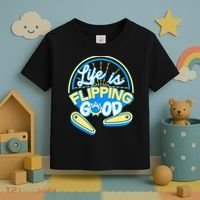 Retro Life Is Flipping Good Pinball Game Fan Toddler T-Shirt thumb 3