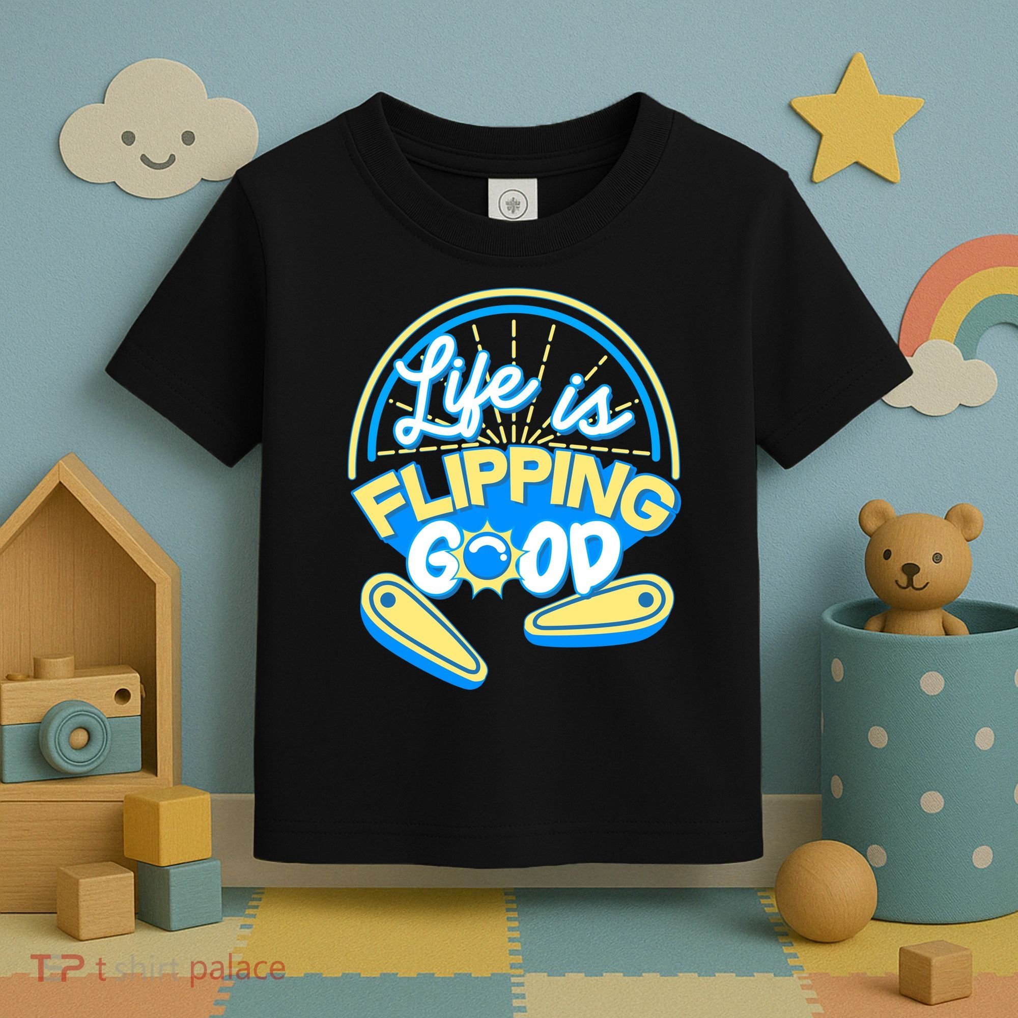 Retro Life Is Flipping Good Pinball Game Fan Toddler T-Shirt