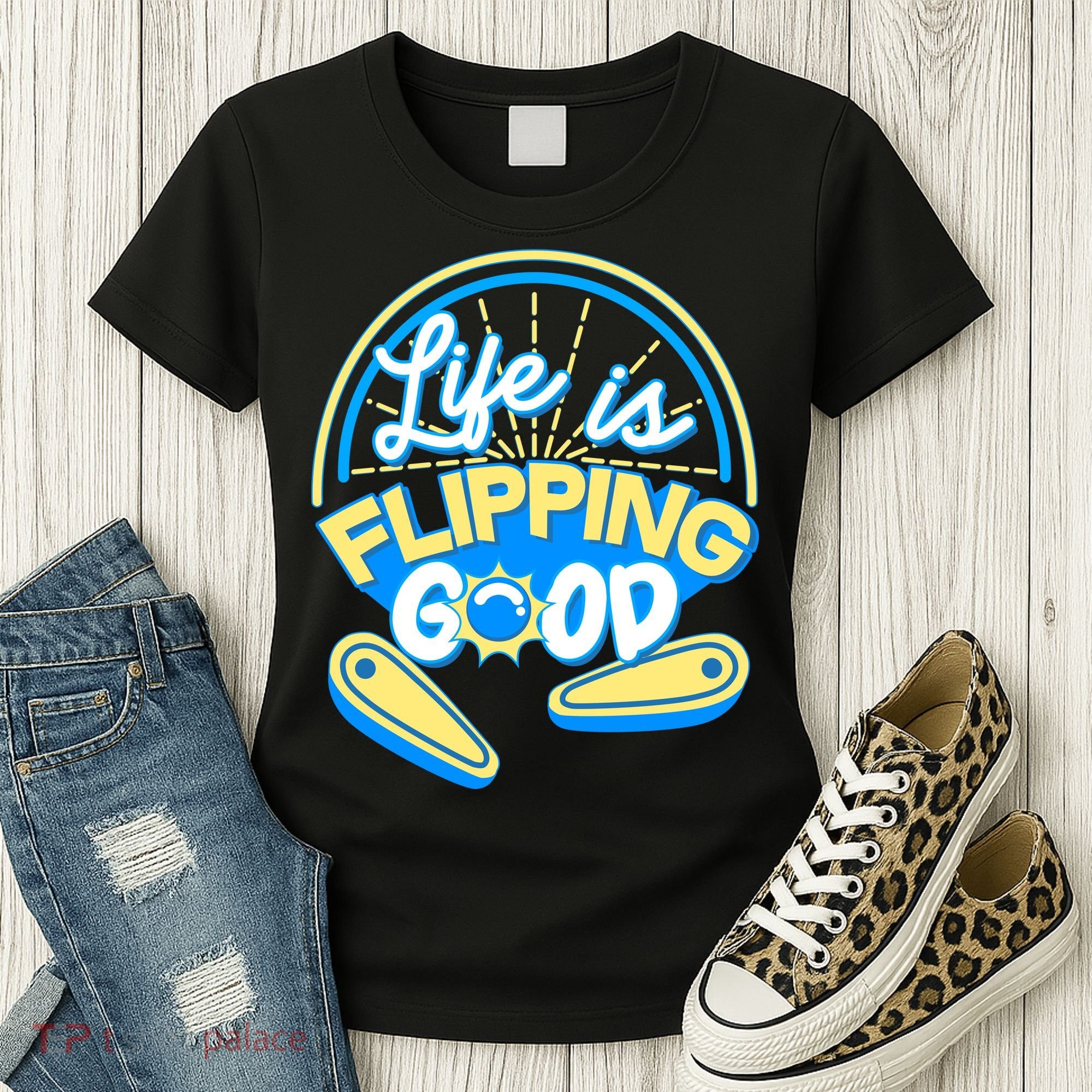 Retro Life Is Flipping Good Pinball Game Fan Women's T-Shirt