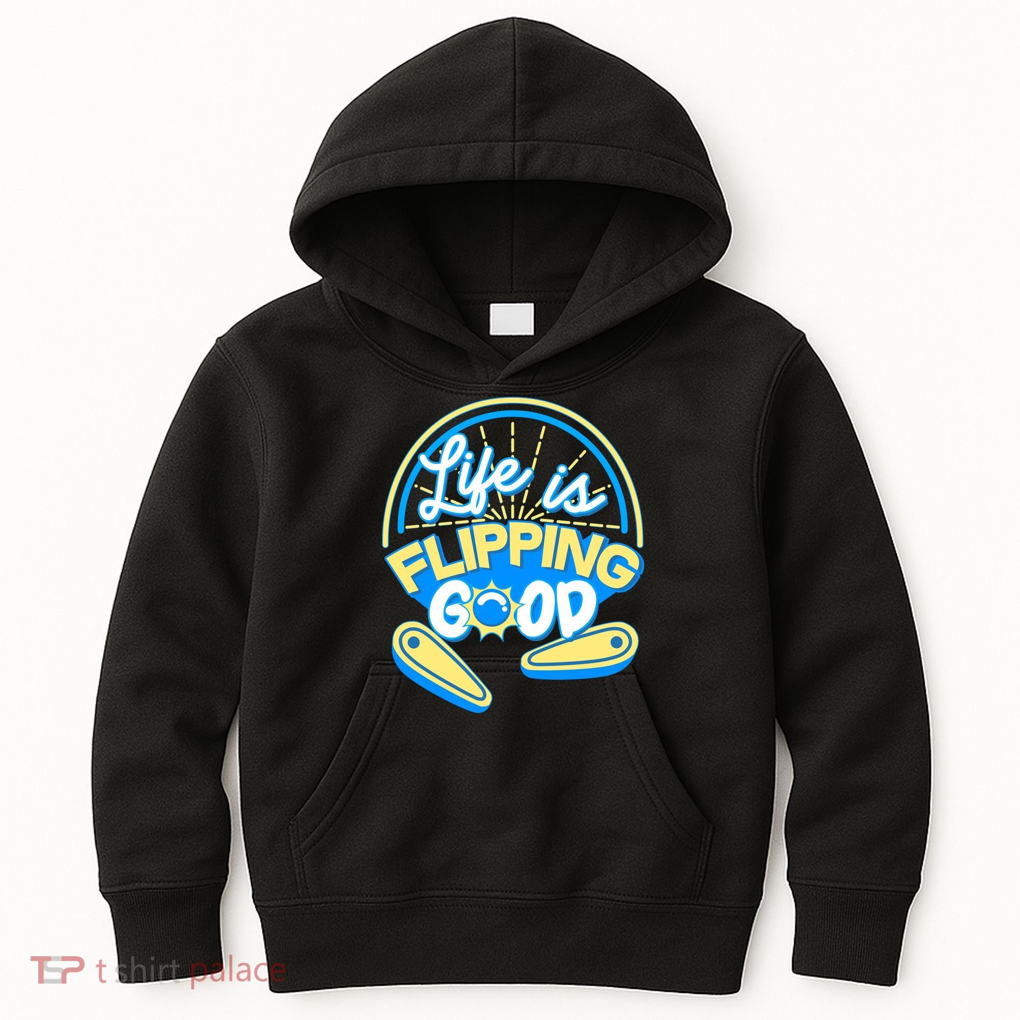 Retro Life Is Flipping Good Pinball Game Fan Kids Hoodie
