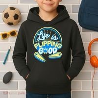 Retro Life Is Flipping Good Pinball Game Fan Kids Hoodie thumb 2