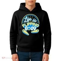 Retro Life Is Flipping Good Pinball Game Fan Kids Hoodie thumb 4