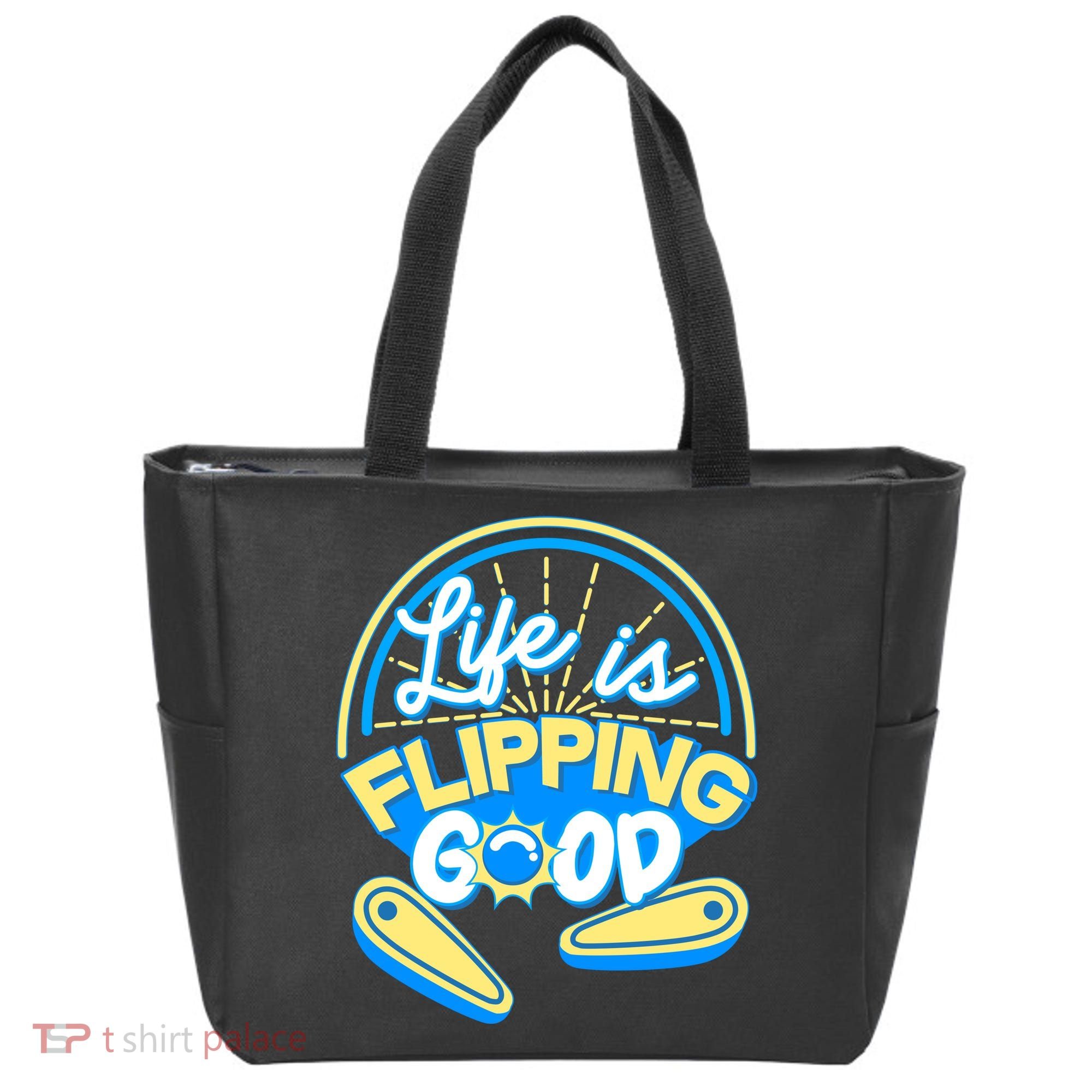 Retro Life Is Flipping Good Pinball Game Fan Tote Bag