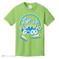 Retro Life Is Flipping Good Pinball Game Fan Kids T-Shirt thumb 0