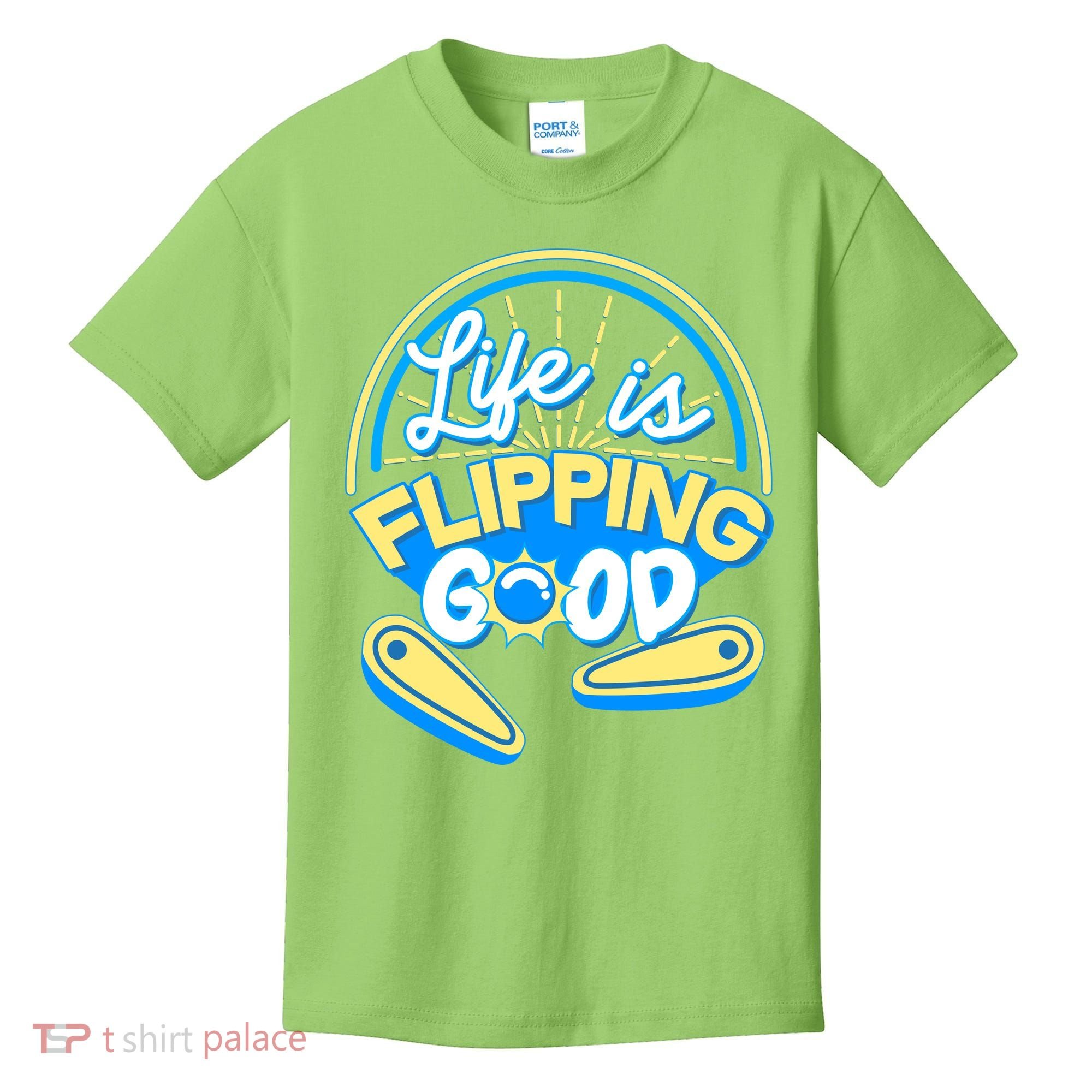 Retro Life Is Flipping Good Pinball Game Fan Kids T-Shirt