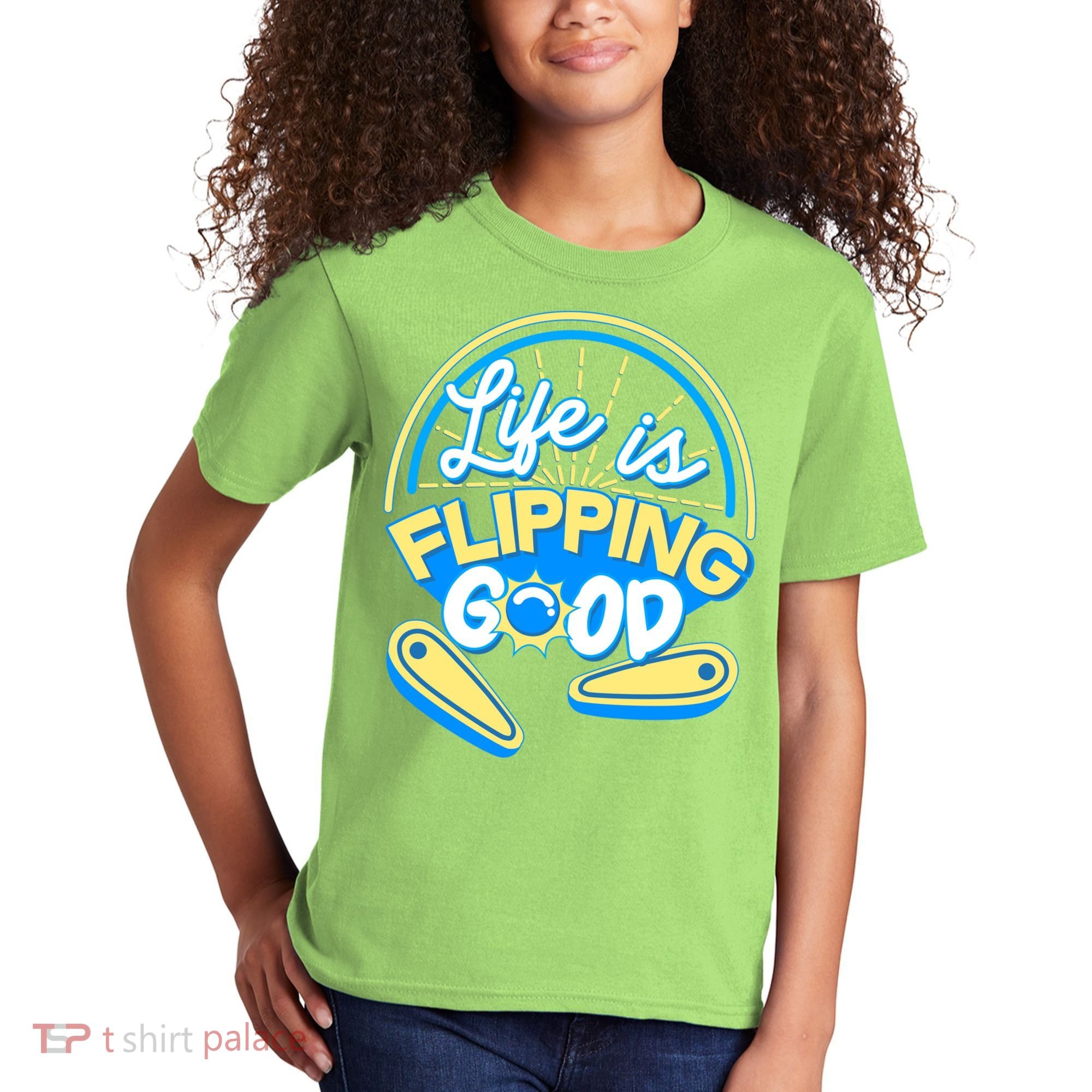 Retro Life Is Flipping Good Pinball Game Fan Kids T-Shirt