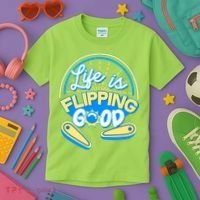 Retro Life Is Flipping Good Pinball Game Fan Kids T-Shirt thumb 3