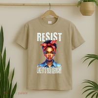 Resist Like Its 1938 Germany African American Girl Democrat T-Shirt thumb 2