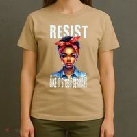 Resist Like Its 1938 Germany African American Girl Democrat T-Shirt thumb 4