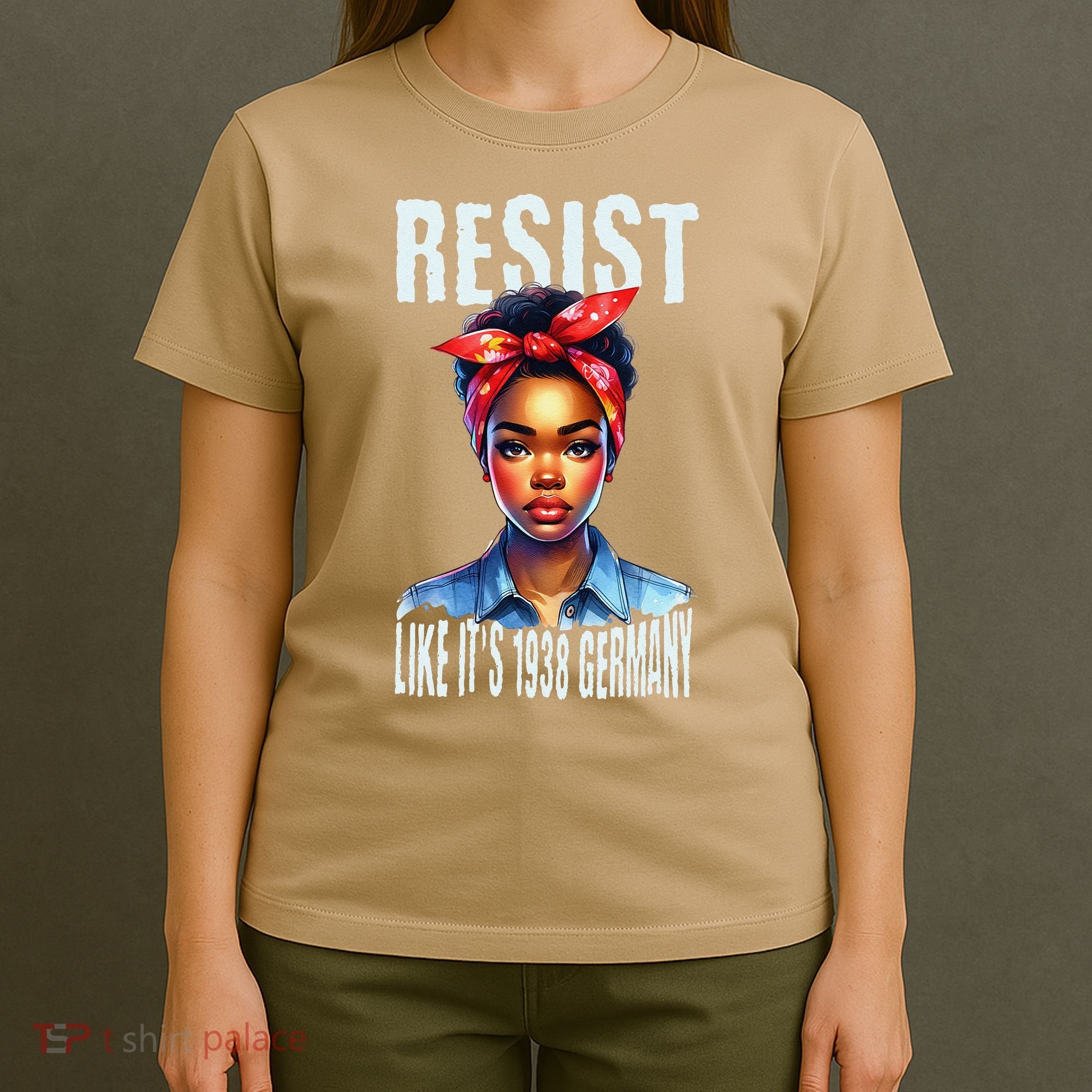 Resist Like Its 1938 Germany African American Girl Democrat T-Shirt