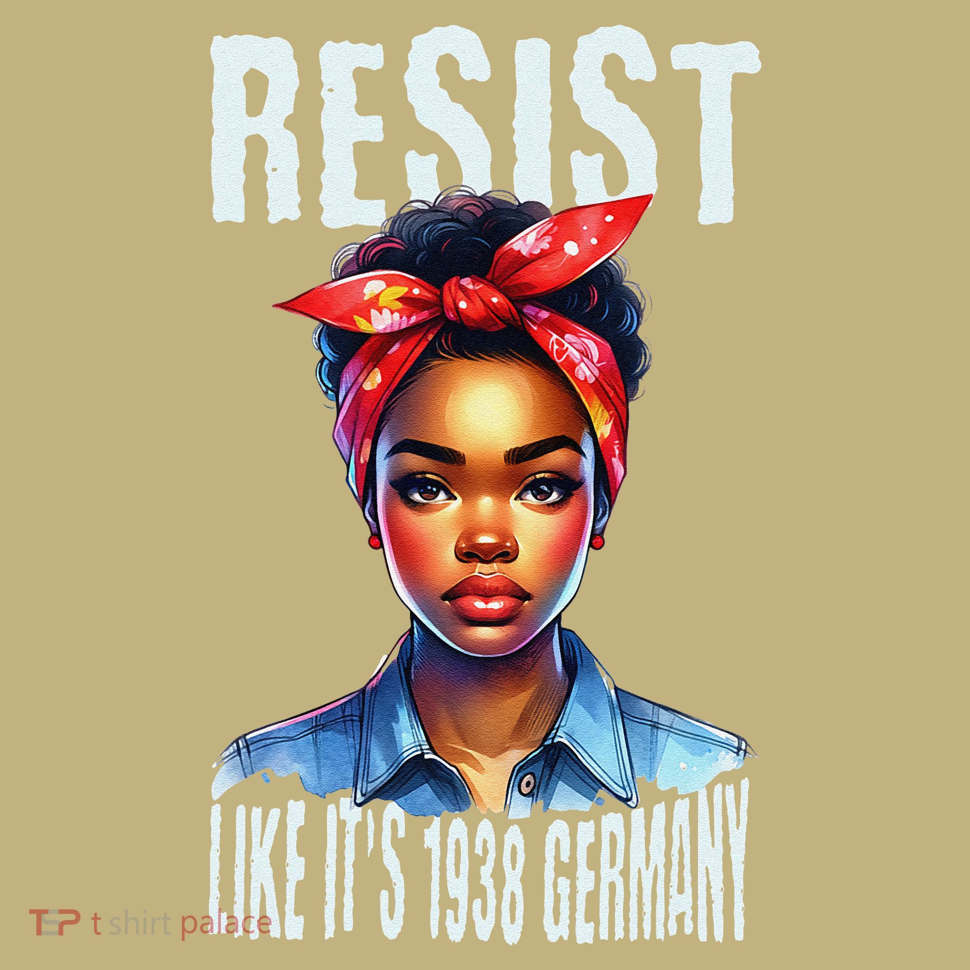Resist Like Its 1938 Germany African American Girl Democrat Mousepad
