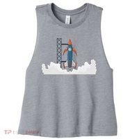 Rocket Launch Into Space Women's Racerback Cropped Tank thumb 0