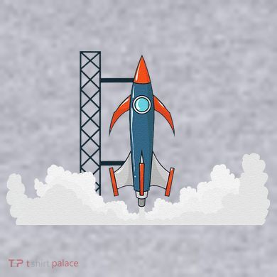 Rocket Launch Into Space Women's Racerback Cropped Tank