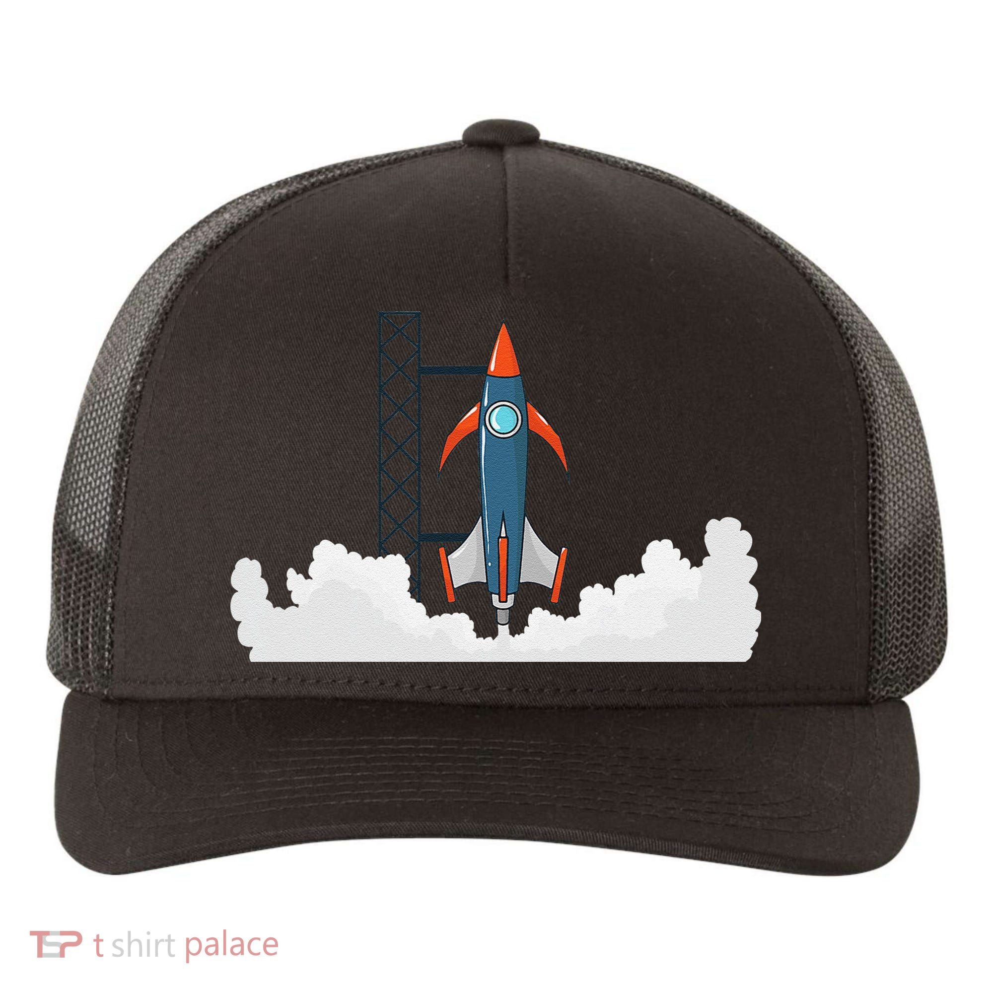 Rocket Launch Into Space Yupoong Adult 5-Panel Trucker Hat