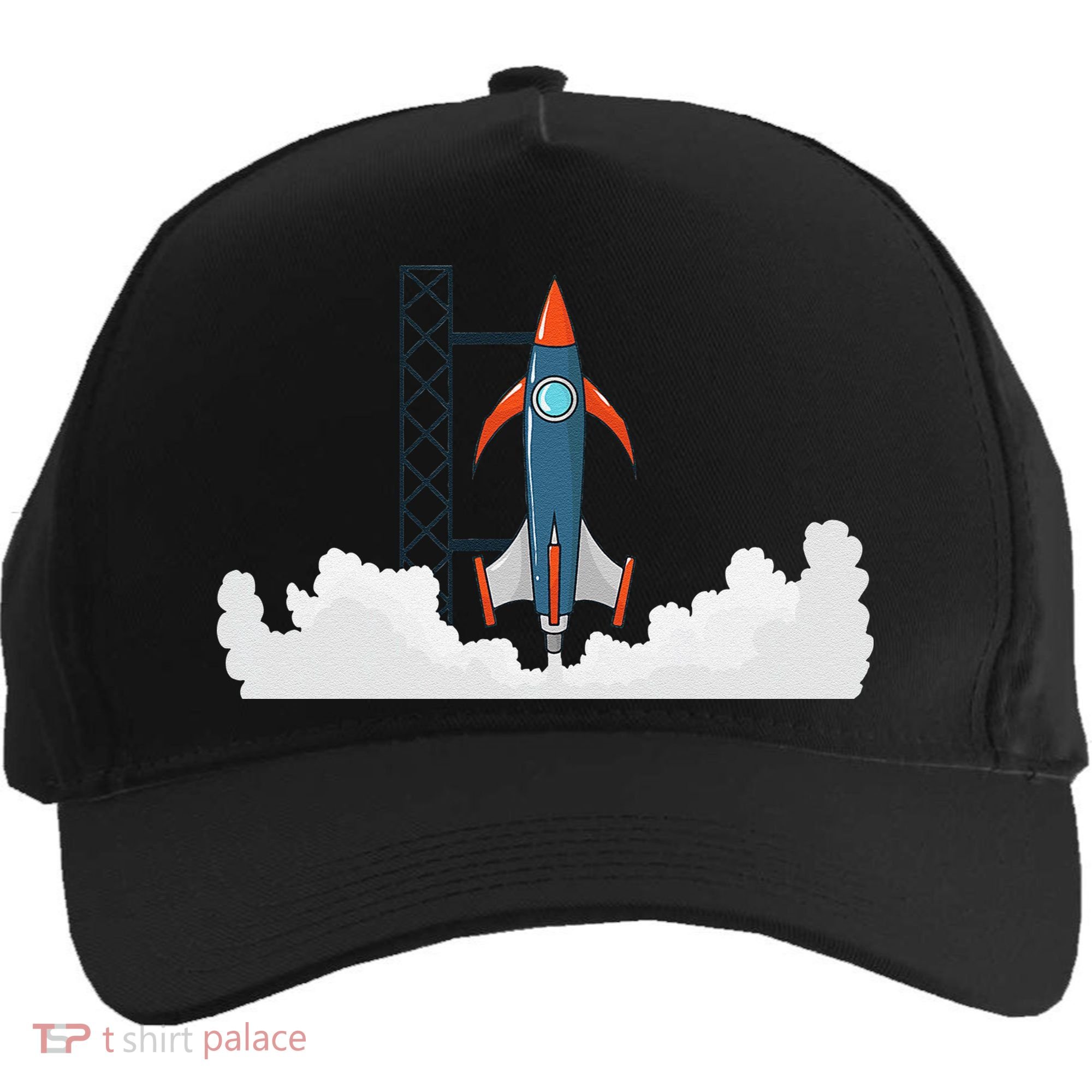 Rocket Launch Into Space Five-Panel Snapback Cap