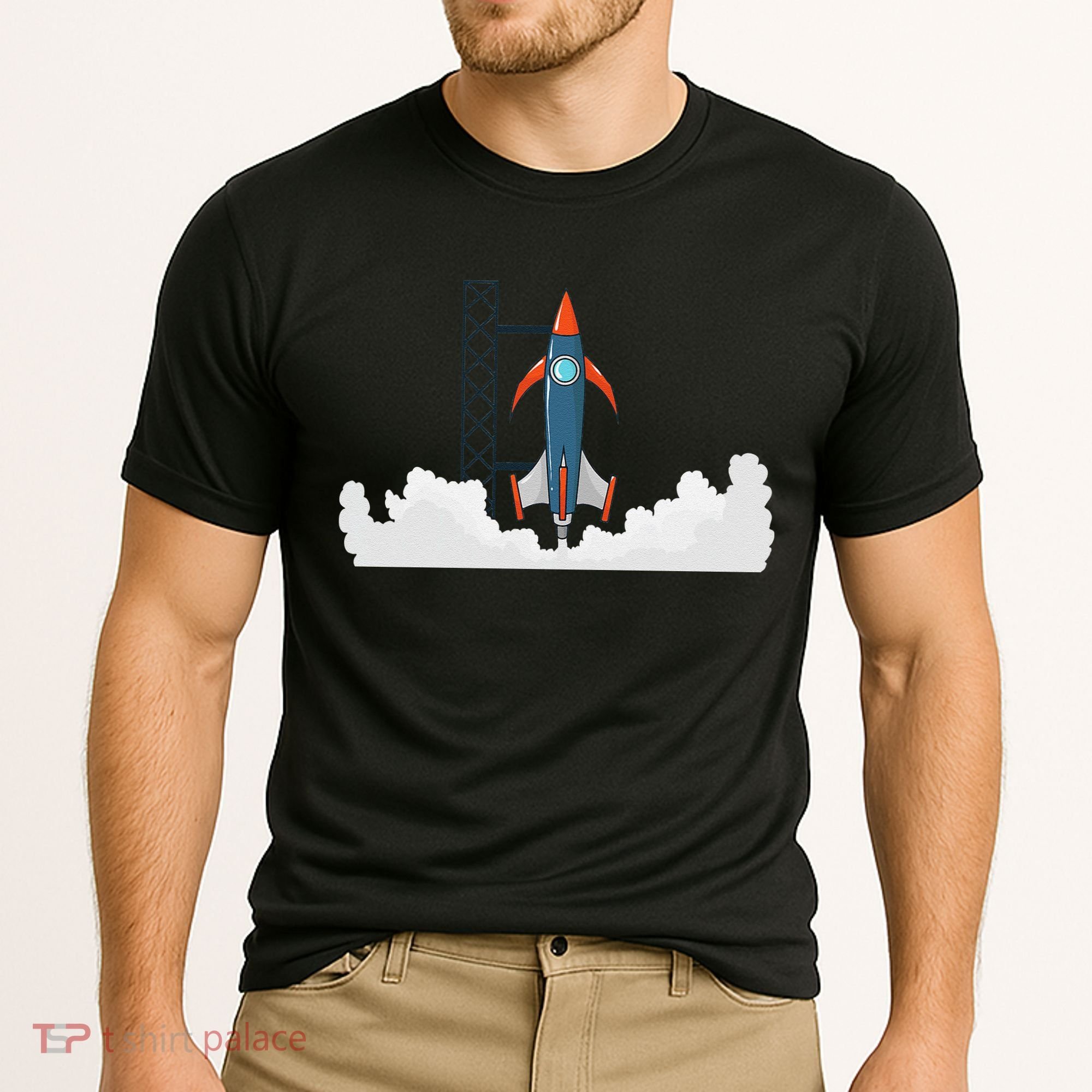 Rocket Launch Into Space Cooling Performance Crew T-Shirt