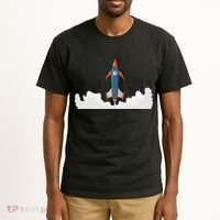 Rocket Launch Into Space Tall T-Shirt thumb 2