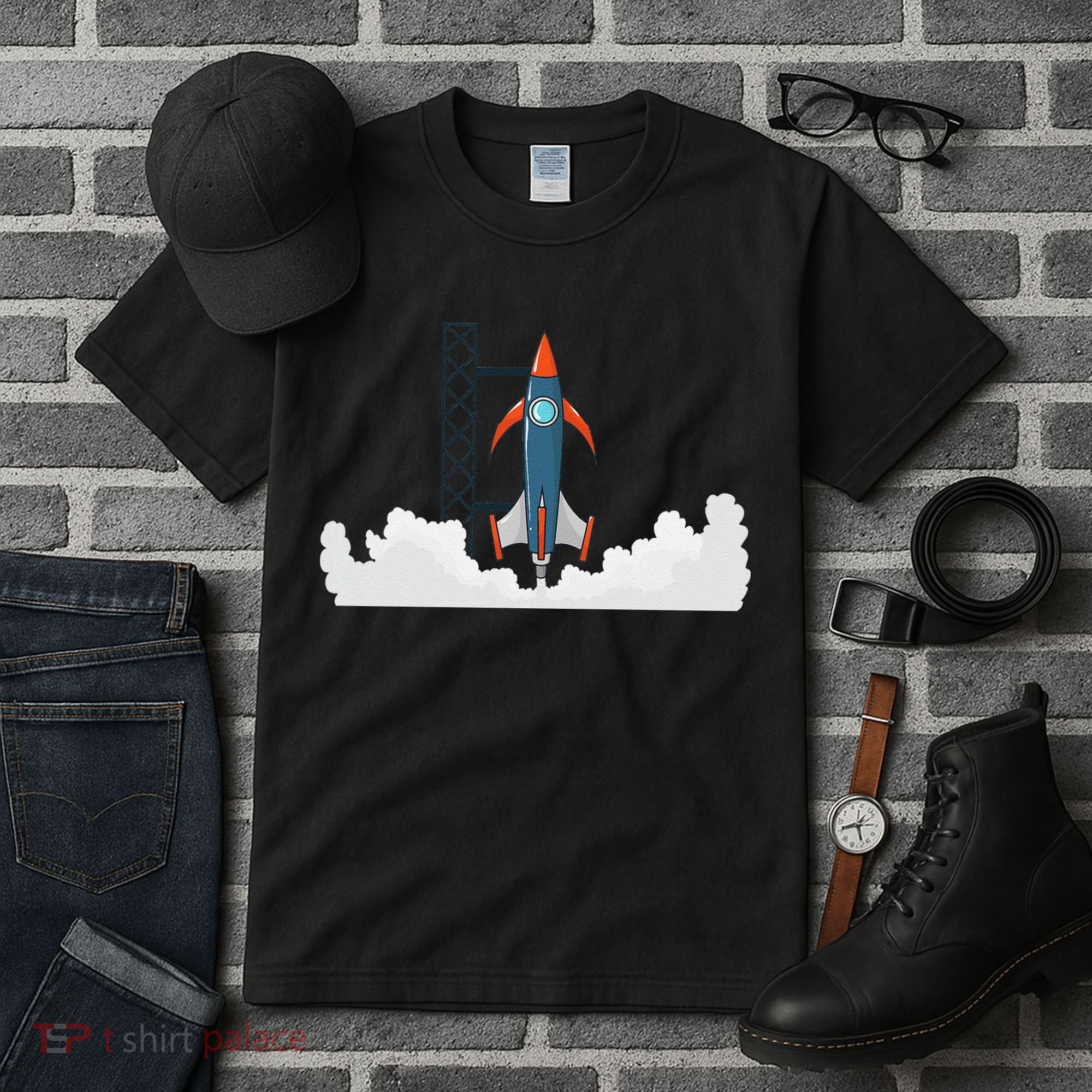 Rocket Launch Into Space Tall T-Shirt