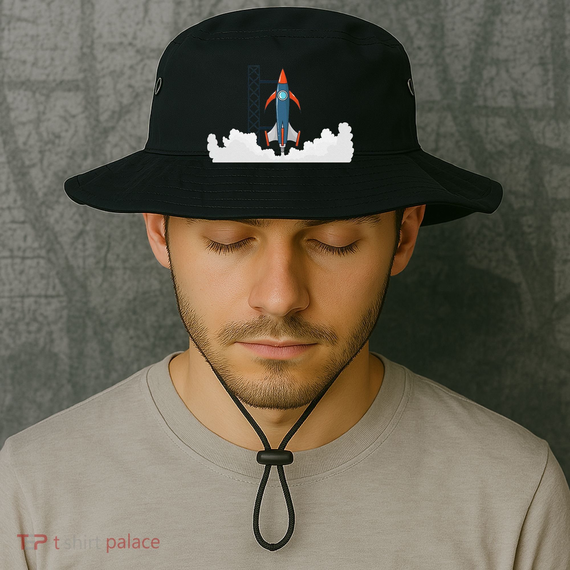 Rocket Launch Into Space Bucket Hat