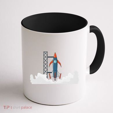 Rocket Launch Into Space Coffee Mug back