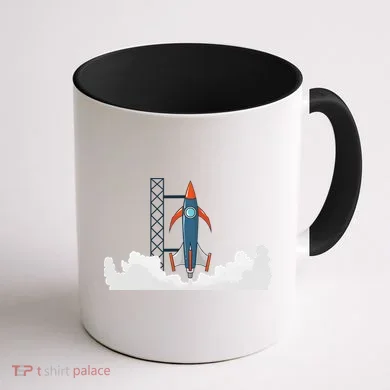 Rocket Launch Into Space Coffee Mug back