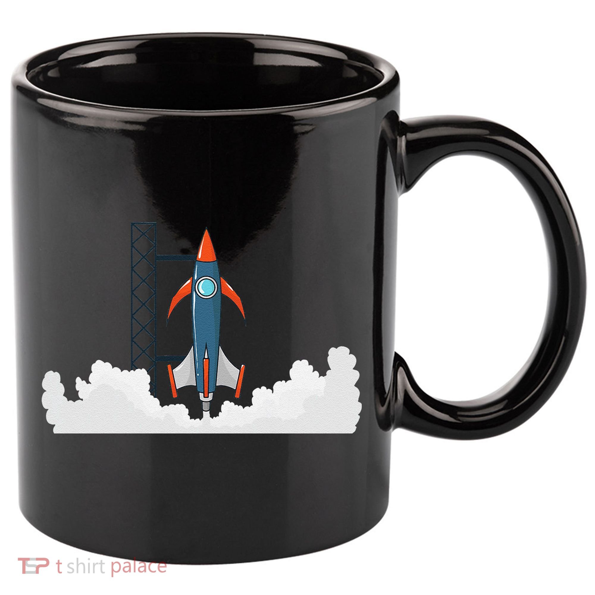 Rocket Launch Into Space 11oz C Handle Ceramic Mug