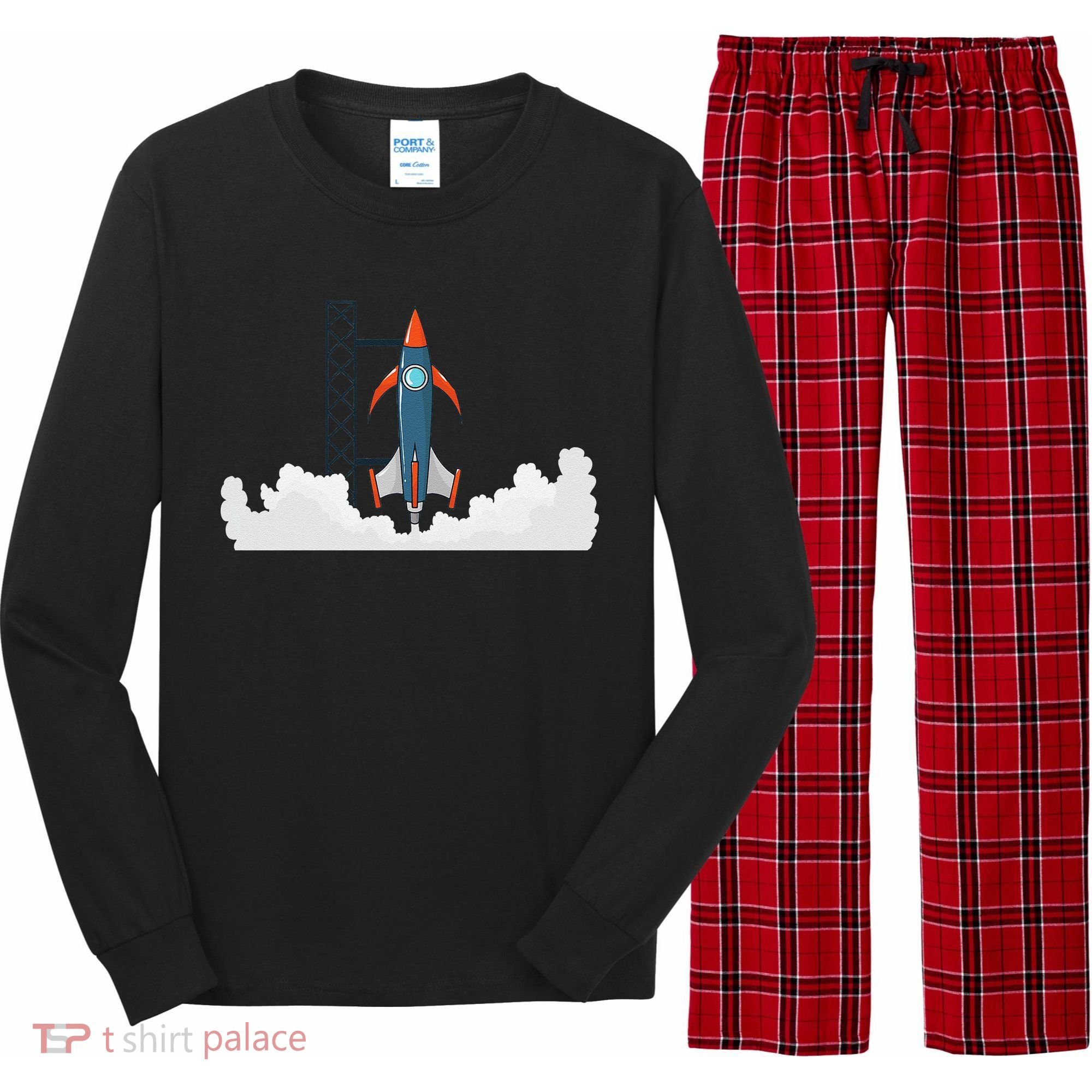 Rocket Launch Into Space Long Sleeve Pajama Set