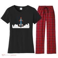 Rocket Launch Into Space Women's Flannel Pajama Set thumb 0