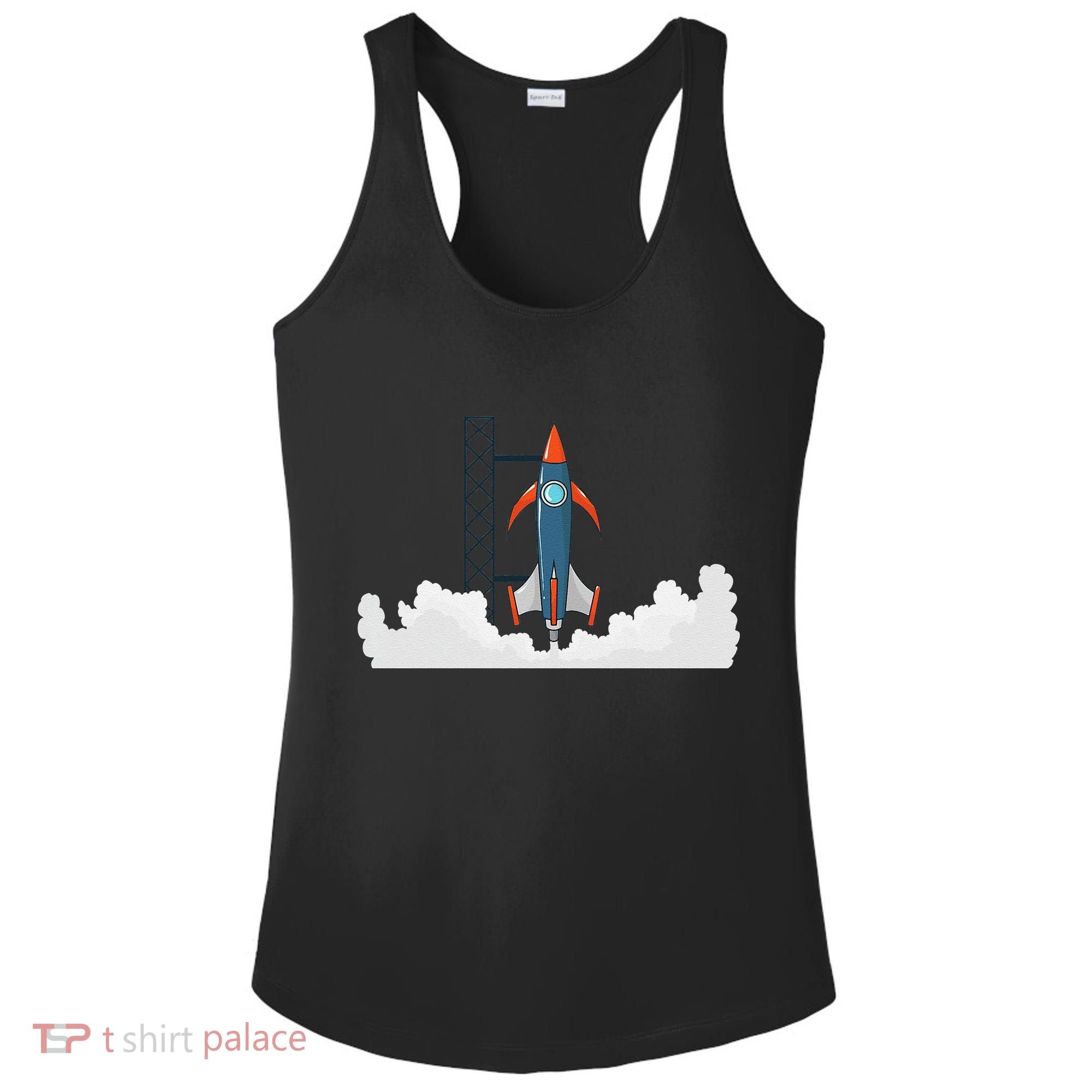 Rocket Launch Into Space Ladies PosiCharge Competitor Racerback Tank