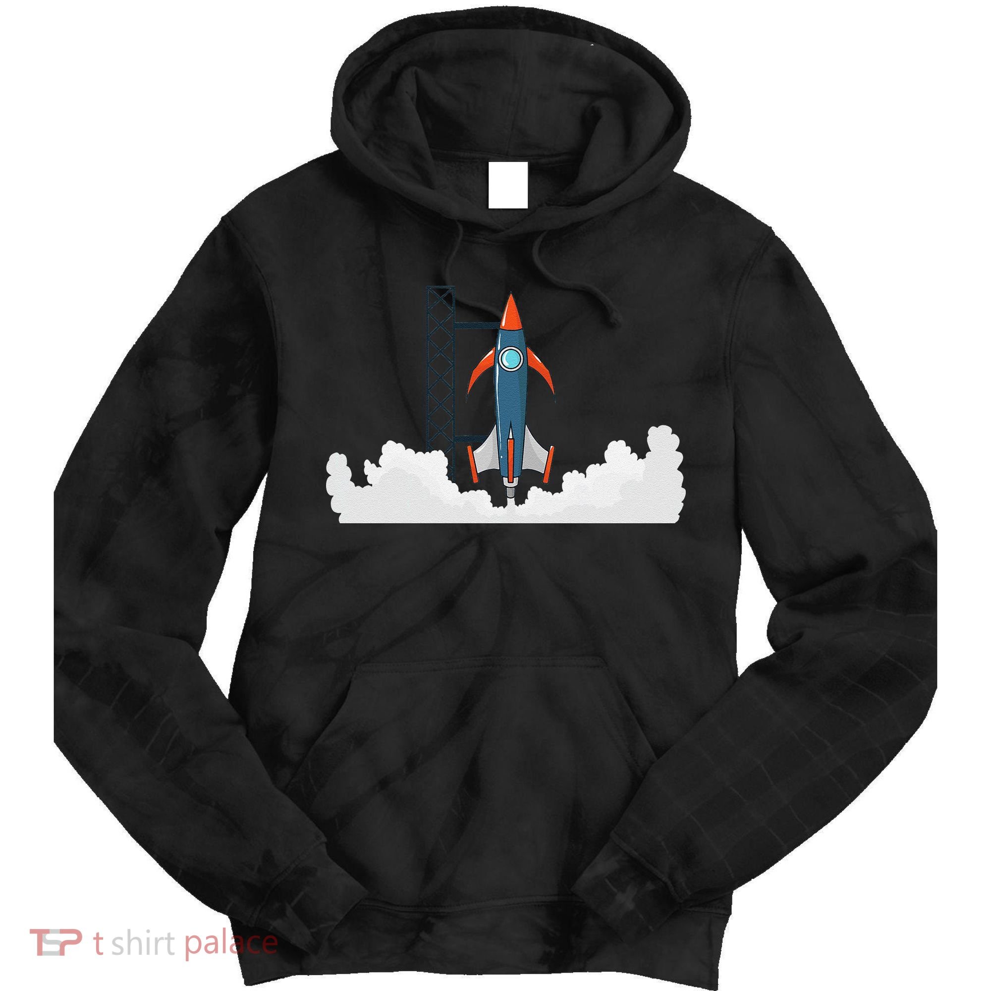 Rocket Launch Into Space Tie Dye Hoodie