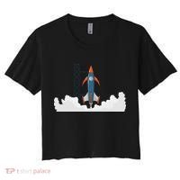Rocket Launch Into Space Women's Crop Top Tee thumb 0