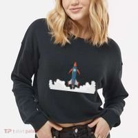 Rocket Launch Into Space Cropped Pullover Crew thumb 2