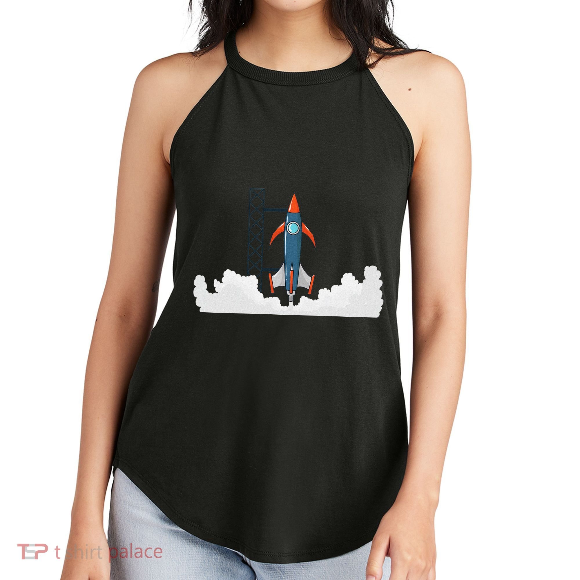 Rocket Launch Into Space Women's Perfect Tri Rocker Tank