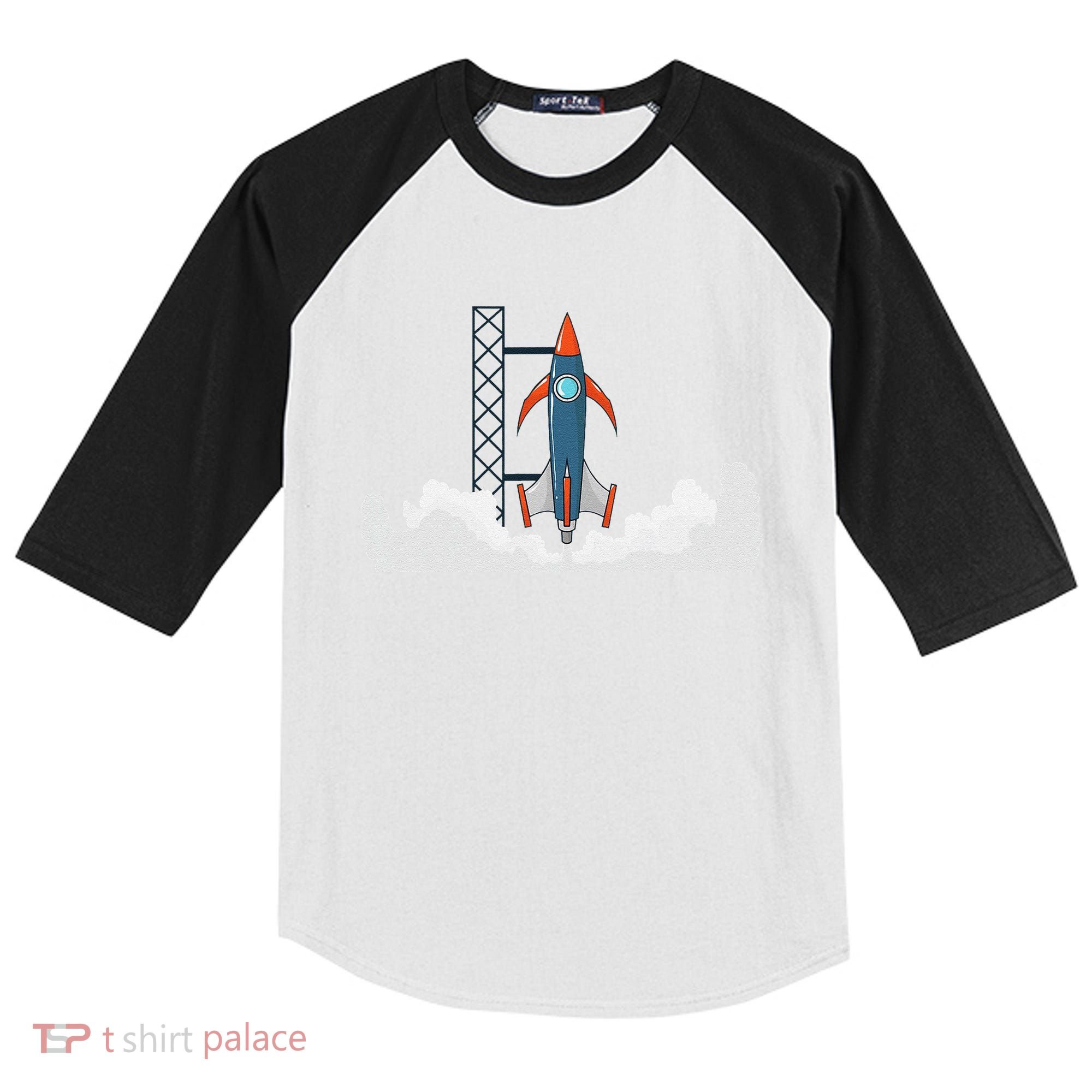 Rocket Launch Into Space Kids Colorblock Raglan Jersey