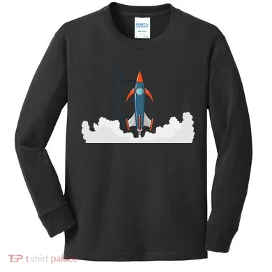 Rocket Launch Into Space Kids Long Sleeve Shirt