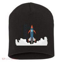 Rocket Launch Into Space Short Acrylic Beanie thumb 0