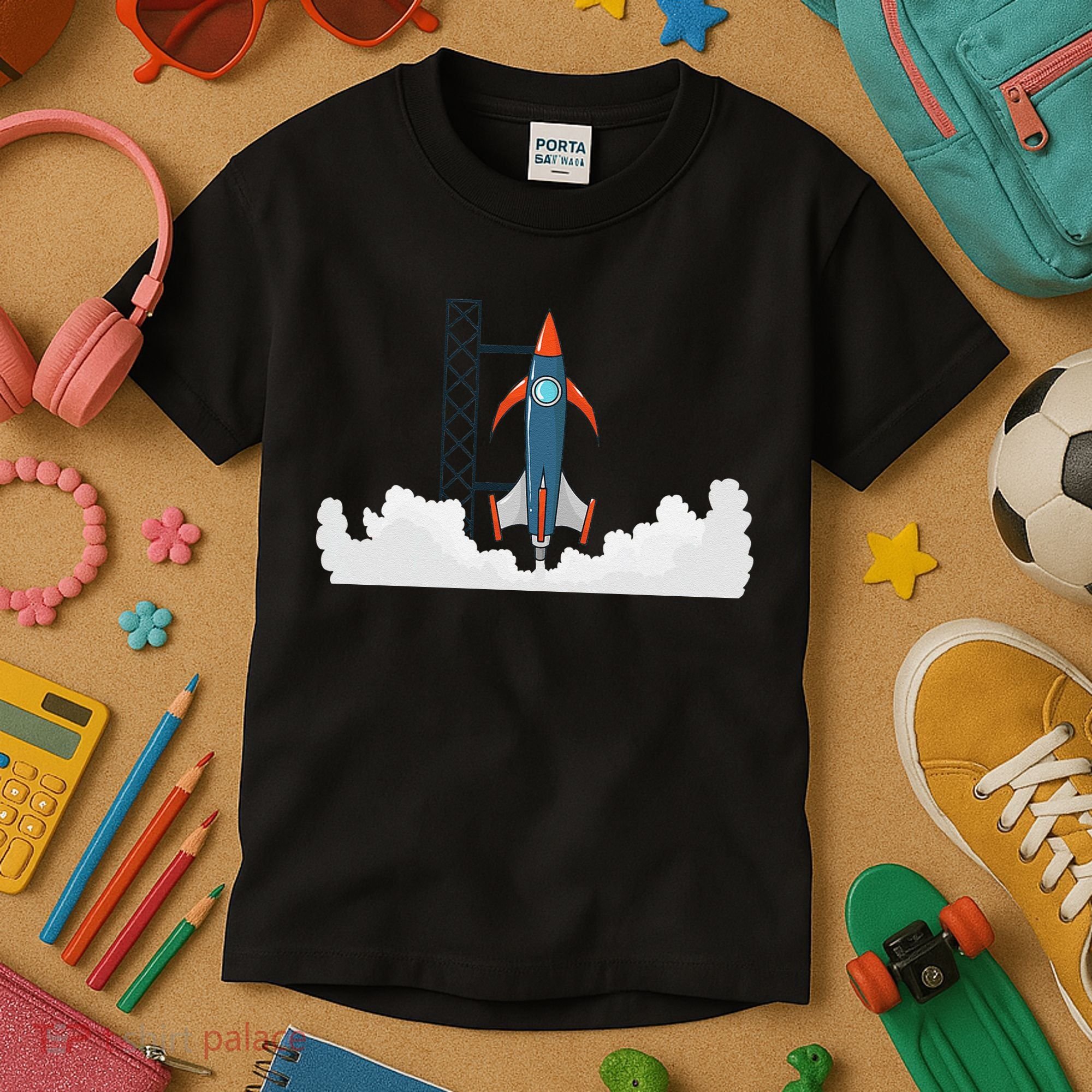 Rocket Launch Into Space Kids T-Shirt