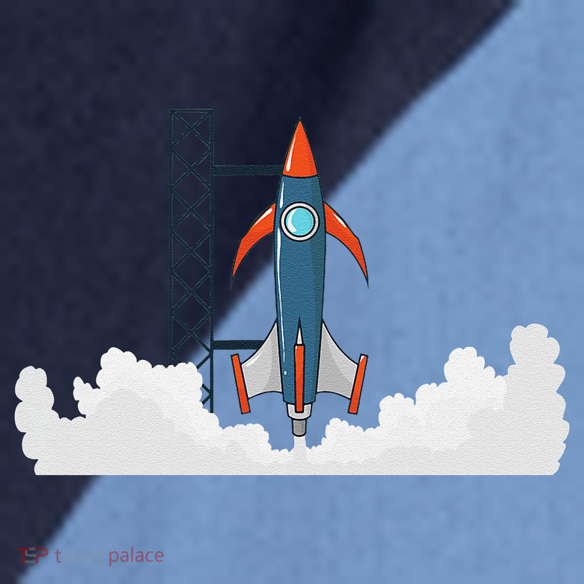 Rocket Launch Into Space Raglan Baseball Sleeve Shirt