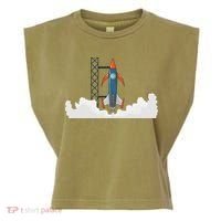 Rocket Launch Into Space Garment-Dyed Women's Muscle Tee thumb 0