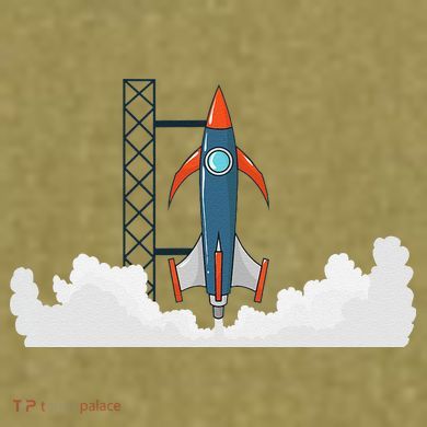 Rocket Launch Into Space Garment-Dyed Women's Muscle Tee