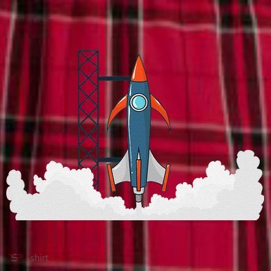 Rocket Launch Into Space Men's Flannel Plaid Pajama Pants